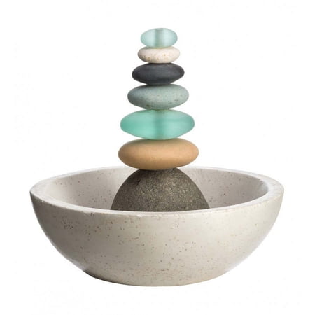 Glass and Stone Cairn Fountain