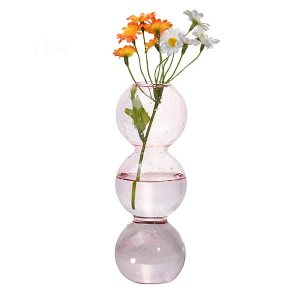 Glass bubble vase, hydroponic vase, modern vase, 4 bulb vase, center piece, glass vase, home gathering, office desktop decoration