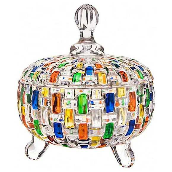 Glass candy jar, storage jar, candy jar, dustproof crystal glass sugar bowl, household sweets dried fruit sugar bowl, candy bowl with lid, sugar bowl