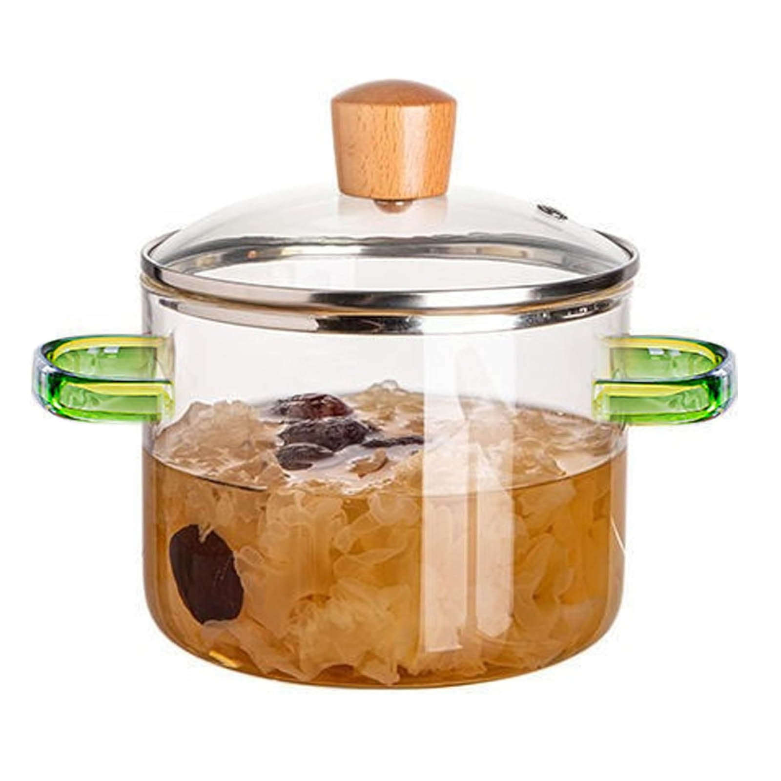 Glass cooking pot, transparent soup pot, glass pot with lid, heatable ...