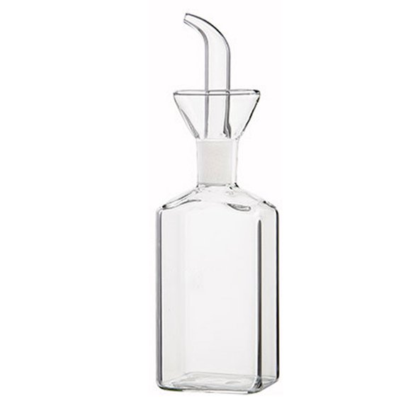Glass drip-free mess-proof kitchen oil dispenser suitable for pouring and drizzling olive oil and liquids