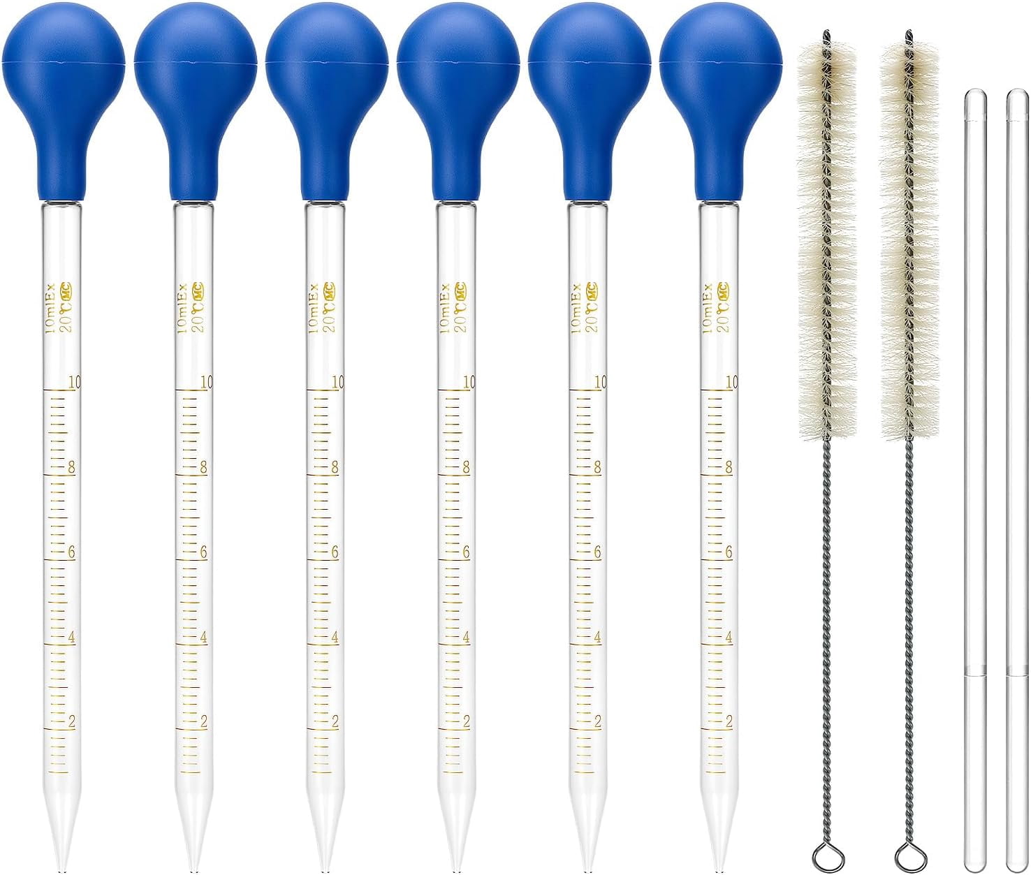 Glass dropper pipette graduated laboratory dropper set, 10ml capacity with large rubber cap glass liquid dropper