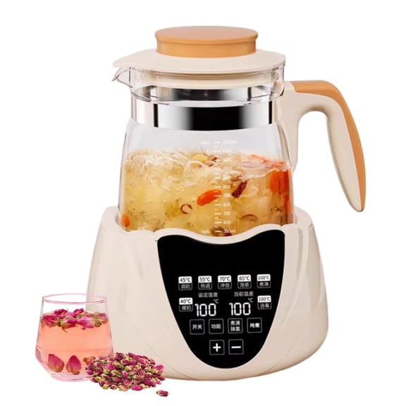 Glass electric Kettles, Multifunctional Tea Maker Kettle,6 Functions Tea Maker, Split Cup Body, Smart Touch,Soup Kettle for Home and Office