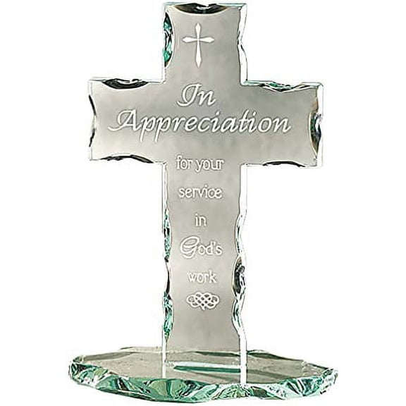 "Glass in Appreciation for Your Service Standing Cross, 7 1/8 Inch"
