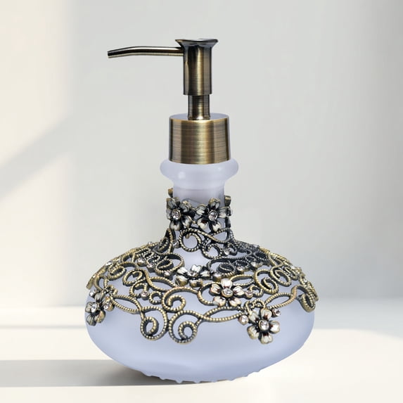 Decozen Gifts for Mom - Premium Frosted Glass Lotion Dispenser for Mother's Day Gifts, Bathroom Decor, Soap Dispenser, Glass Pump Bottle, Liquid Hand Soap Bottle - Mothers Day Decor