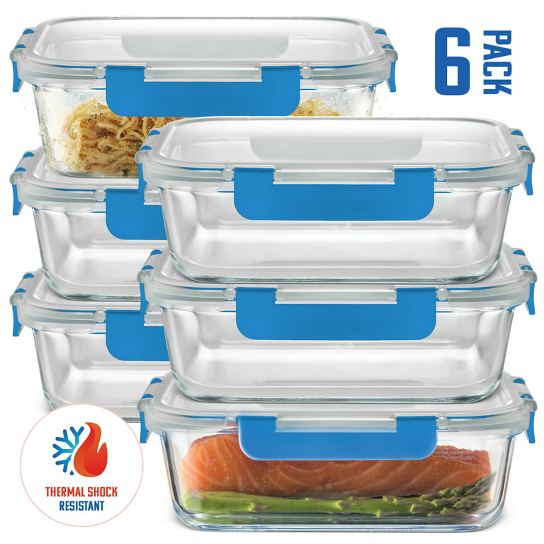 1 & 2 & 3 Compartment Glass Meal Prep Containers, 3 Pack, 35 Oz