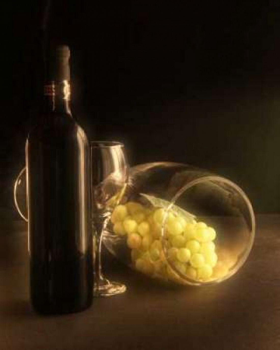 Glass of Grapes Canvas Art - C Thomas McNemar (24 x 30)