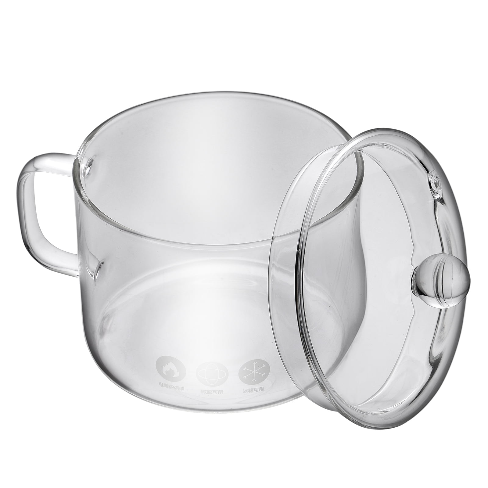 Glass with Lid Microwave Cookware Saucepan Clear Pots for Cooking Soup