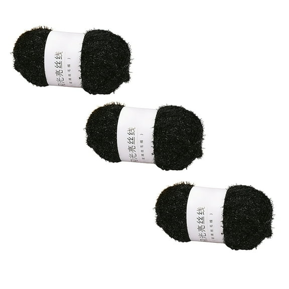 Glass yarn DIY hand-woven doll gold yarn Braided bright yarn Black