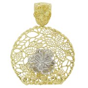GlassOfVenice Italian Rose Sterling Silver Gold-Plated Pendant