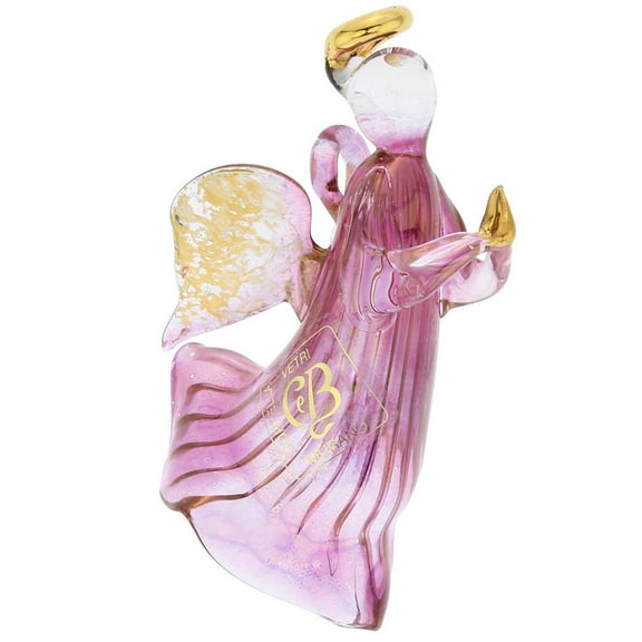 GlassOfVenice Murano Glass Angel Christmas Ornament - Purple