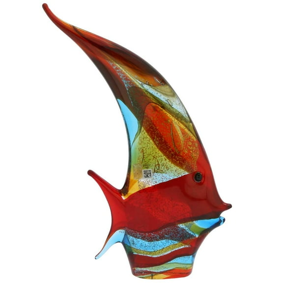 GlassOfVenice Murano Glass Angel Fish Sculpture - Multicolor