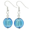 thumbnail image 1 of GlassOfVenice Murano Glass Antico Tesoro Disk Earrings - Silver Aqua, 1 of 5