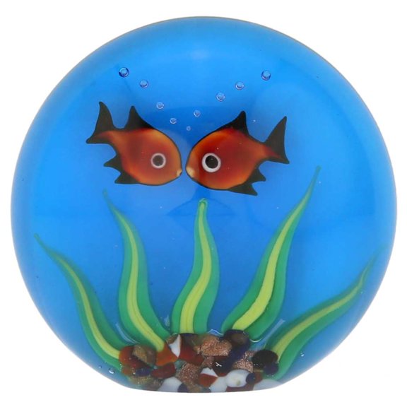GlassOfVenice Murano Glass Aquarium With Goldfish