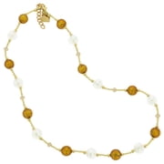 GlassOfVenice Murano Glass Beatrice Necklace - Topaz Gold