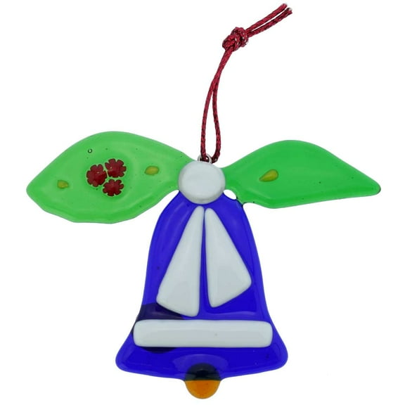 GlassOfVenice Murano Glass Bell Christmas Ornament - Blue