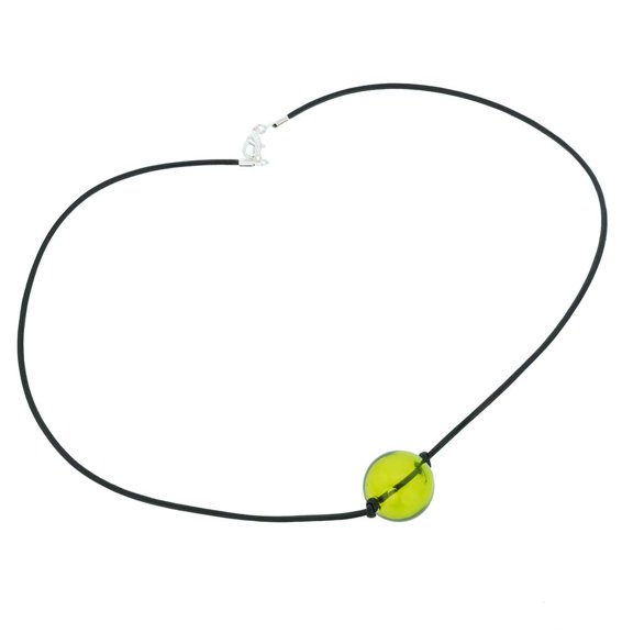 GlassOfVenice Murano Glass Blown Ball Necklace - Green