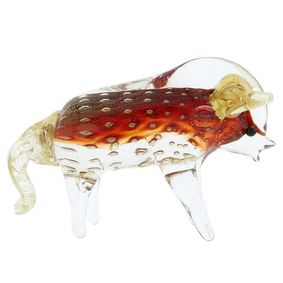 GlassOfVenice Murano Glass Bull, Ox or Taurus - Red