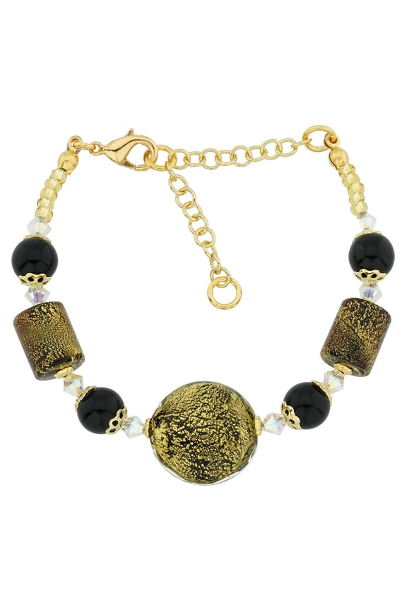 Murano Glass Ca D'Oro Bracelet - Black