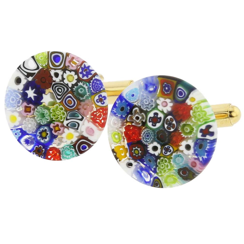 Orecchini A Clip In Vetro Di Murano Color Splash Millefiori - Rettangolari, Multicolore, Autentici