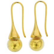 GlassOfVenice Murano Glass Drop Earrings - Liquid Gold