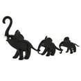 thumbnail image 1 of GlassOfVenice Murano Glass Elephant Family - Black, 1 of 4