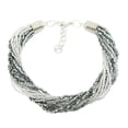 thumbnail image 1 of GlassOfVenice Murano Glass Gloriosa 12 Strand Seed Bead Bracelet - Silver Grey, 1 of 3
