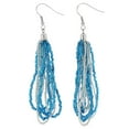 thumbnail image 1 of GlassOfVenice Murano Glass Gloriosa Seed Bead Earrings - Silver Aqua, 1 of 5