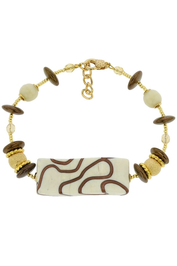 Murano Glass Grazia Bracelet - Ivory Gold