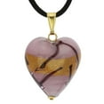 thumbnail image 1 of GlassOfVenice Murano Glass Heart Pendant - Lavender Gold, 1 of 4