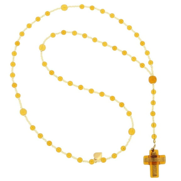 GlassOfVenice Murano Glass Italian Rosary - Golden Brown