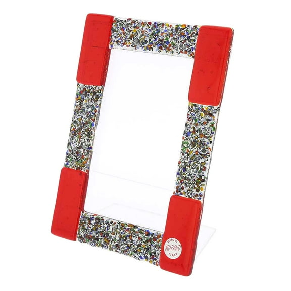 GlassOfVenice Murano Glass Klimt Photo Frame - Red