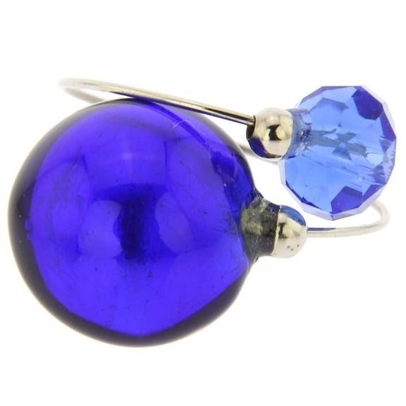 GlassOfVenice Murano Glass Lagoon Reflections Ring - Navy Blue