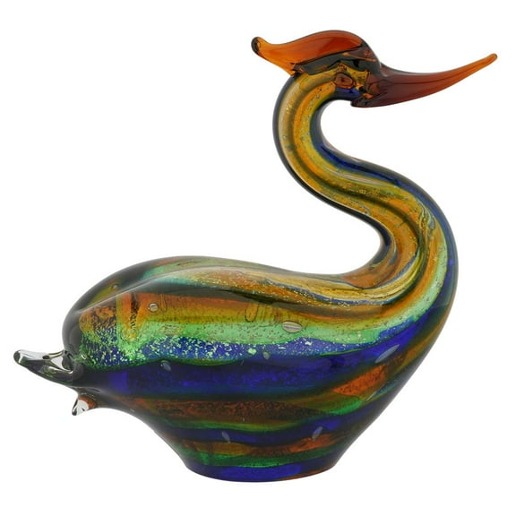GlassOfVenice Murano Glass Large Duck - Aqua Blue