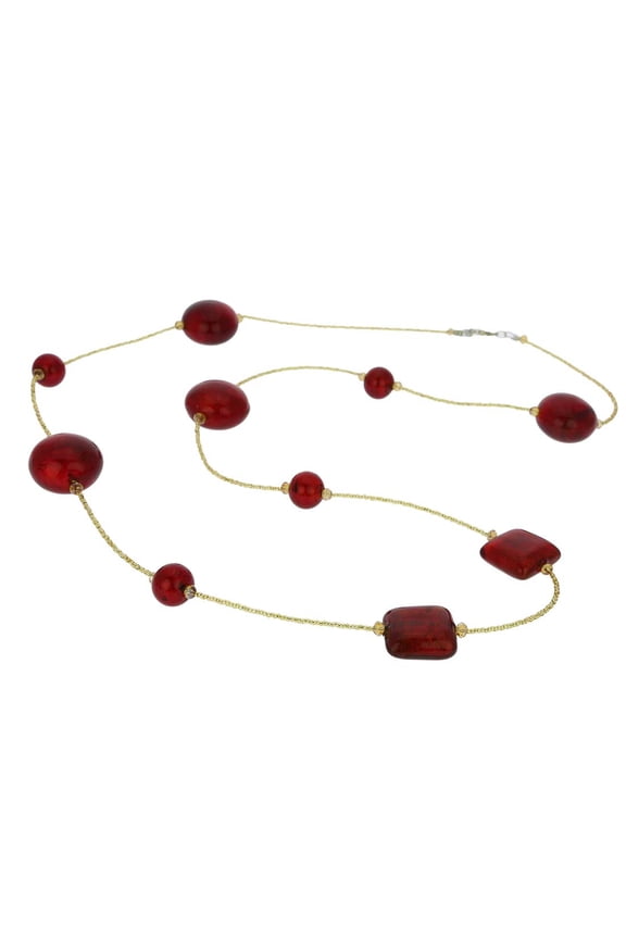 Murano Glass Lucia Necklace - Ruby Red