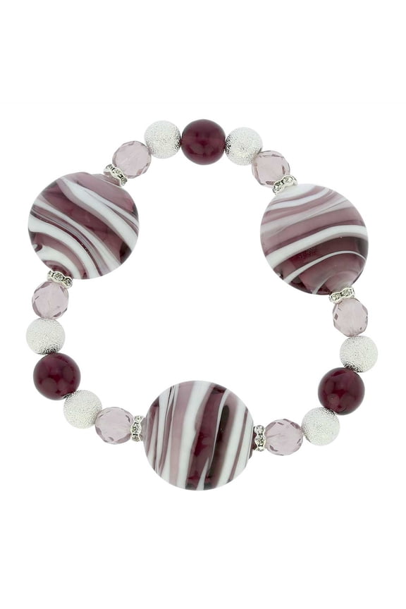 Murano Glass Magic Bracelet - Marble Purple
