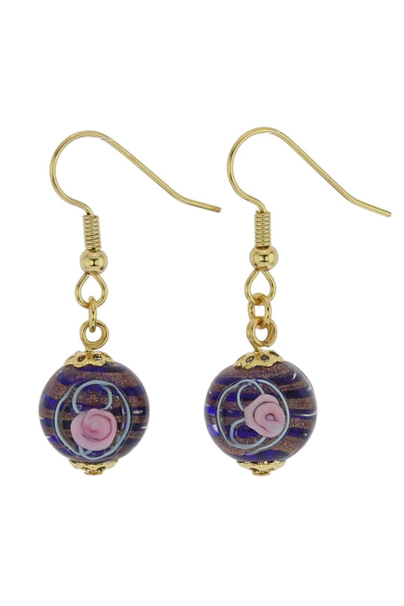 Murano Glass Magnifica Earrings - Navy Blue