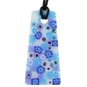 GlassOfVenice Murano Glass Matte Millefiori Necklace - Blue