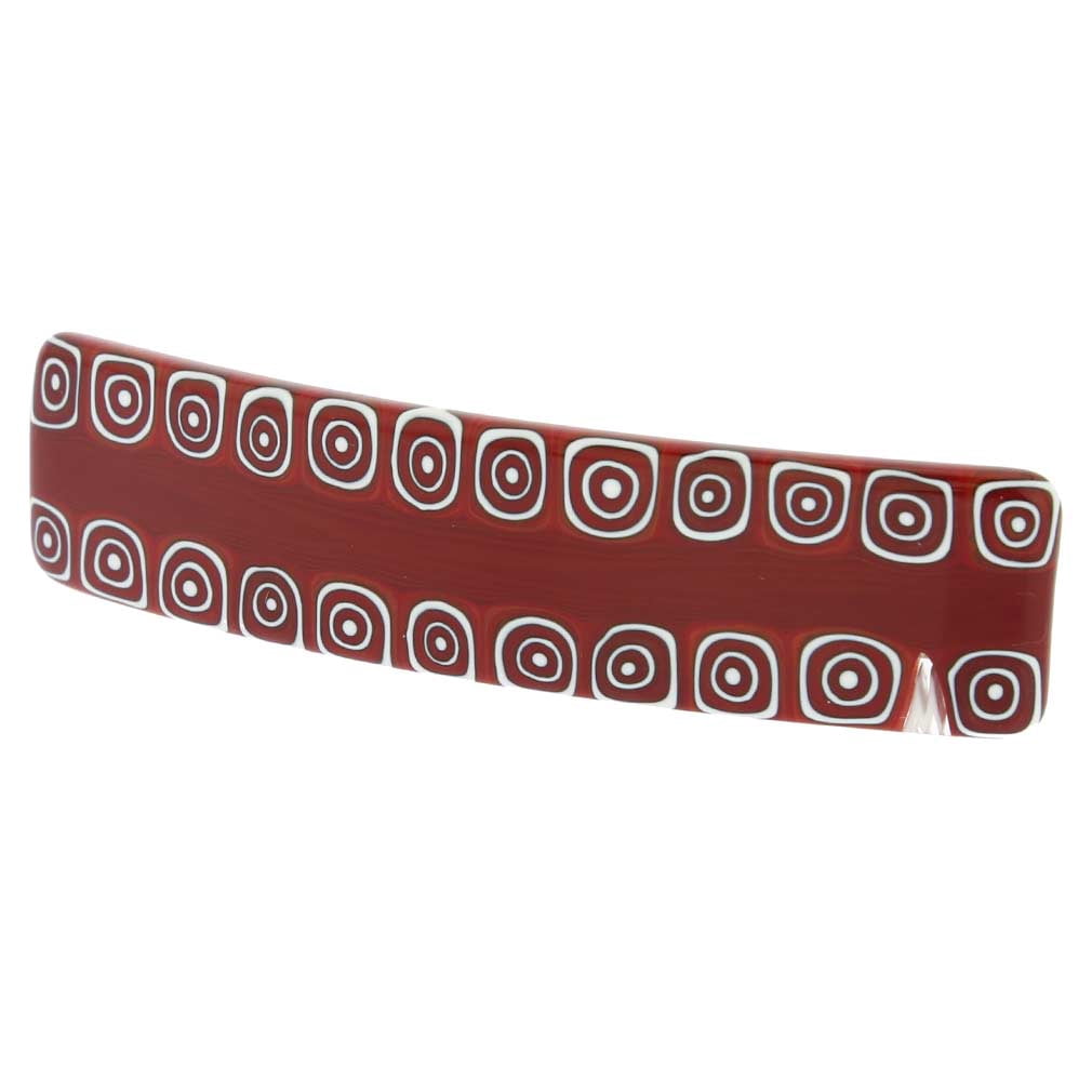 GlassOfVenice Murano Glass Millefiori Hair Clip - Red