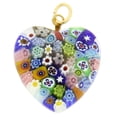 thumbnail image 1 of GlassOfVenice Murano Glass Millefiori Heart Pendant Medium - Multicolor, 1 of 4