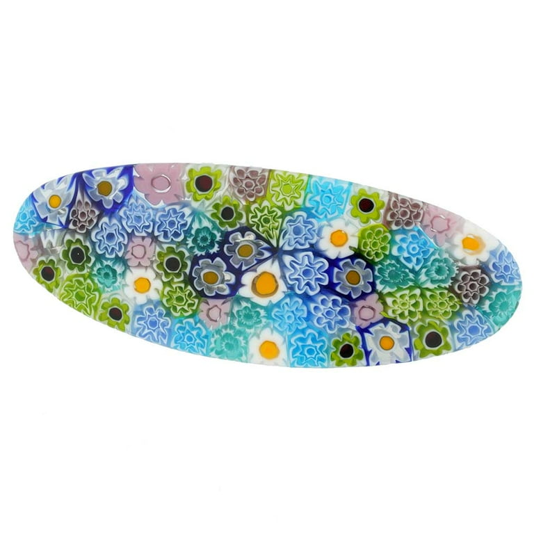 Murano Glass Hair Barrette GlassOfVenice Murano Glass Color Splash Millefiori Hair Clip  main image 3