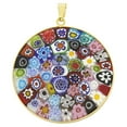 thumbnail image 1 of GlassOfVenice Murano Glass Millefiori Pendant "Multicolor" in Gold-Plated Frame 1-1/2", 1 of 5