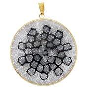 GlassOfVenice Murano Glass Millefiori Pendant in Gold-Plated Frame 1-1/2"