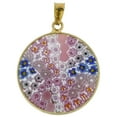 thumbnail image 1 of GlassOfVenice Murano Glass Millefiori Pendant in Gold-Plated Frame 7/8", 1 of 4