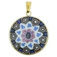 thumbnail image 1 of GlassOfVenice Murano Glass Millefiori Pendant in Gold-Plated Frame 7/8", 1 of 4