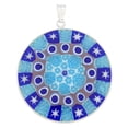 thumbnail image 1 of GlassOfVenice Murano Glass Millefiori Pendant in Silver Frame 1-1/2", 1 of 4