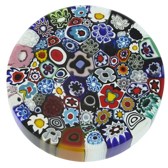 GlassOfVenice Murano Glass Millefiori Round Paperweight - Large