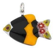 GlassOfVenice Murano Glass Millefiori Small Fish Pendant