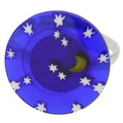 GlassOfVenice Murano Glass Millefiori Starry Night Ring 3/4 Inch
