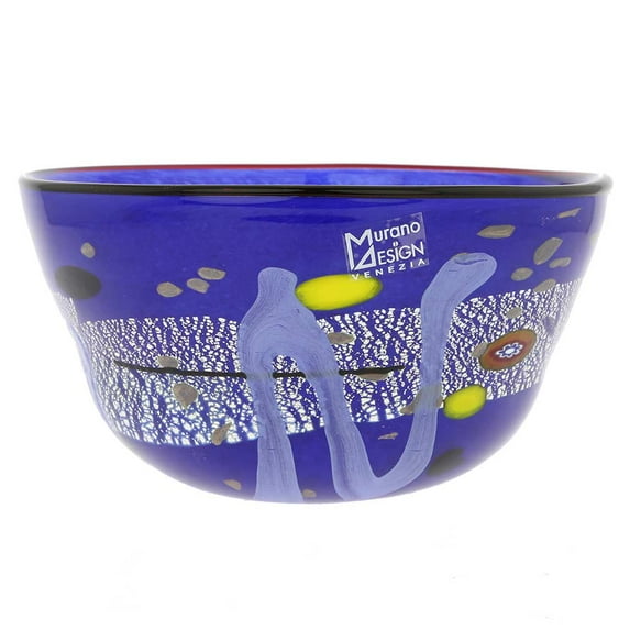 GlassOfVenice Murano Glass Modern Art Bowl - Blue